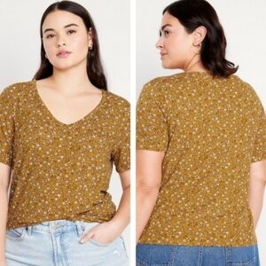 EUC SHEIN Curve Orange Floral Print Relaxed Blouse Size 5XL *Used